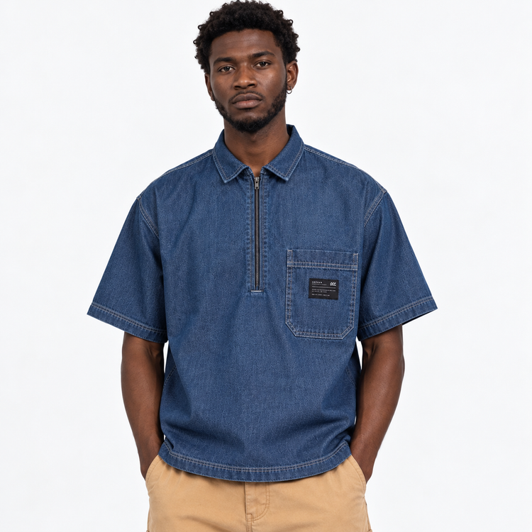 Boxed Denim Short sleeve, Orphan Clothing Company – Navy