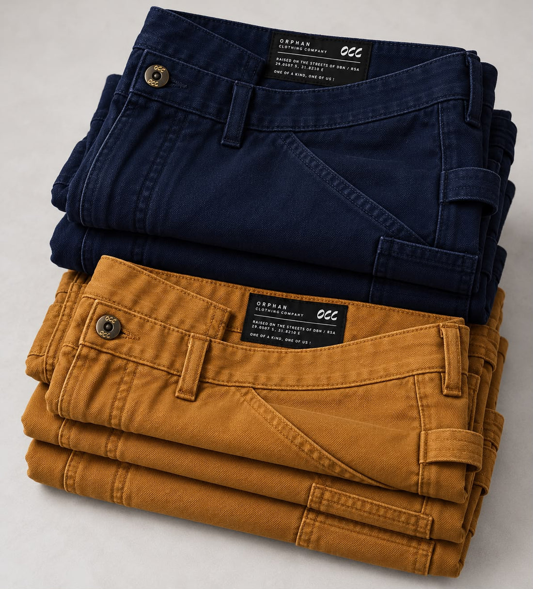 OCC Canvas Jorts, Orphan Clothing Company – Navy / Tobacco