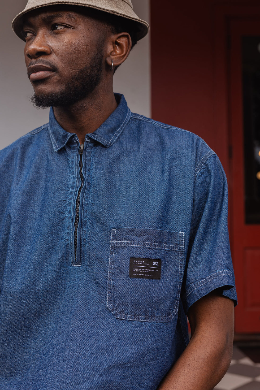 Boxed Denim Short sleeve Orphan Clothing Company